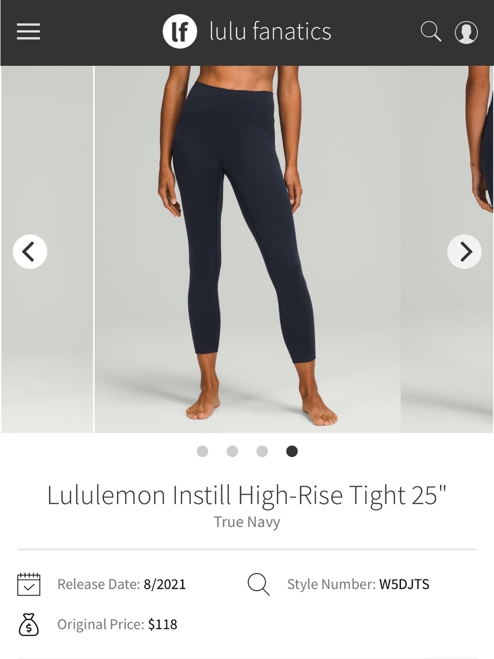 lululemon athletica InStill High-Rise Tight 25" - True Navy